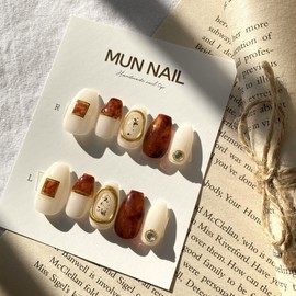 MunNail Brown Sugar Latte - Long Oval / MunNail 흑당라떼 - 롱오벌