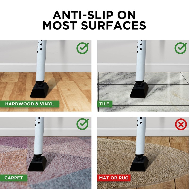 Sliding Door Security Bar, Door Jammer 2-in-1 Adjustable, Door Stoppers