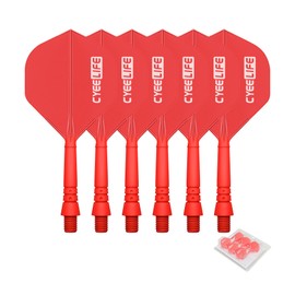 CyeeLife 6 Packs Integrated Dart Flights and Shafts,one Piece Accessory-Red