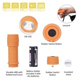 SEAMAGIC 10-Pack Professional Outdoor Mini Flashlights Set, Super Bright 100 Lumen LED Flashlight for Kids, Small Bulk Flashlights with 30-Piece AAA Dry Batteries Included