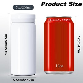 Mini Water Bottle, 7oz (200ml) Small Vacuum Insulated Water Bottle for Hot&Cold Drinks, Tea, Water, Stainless Steel Bottle Small Flask - 100% Leakproof Perfect for School, Travel (White)