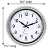 Bernhard Products Retro Wall Clock 9.5 Inch Silver Kitchen 50's