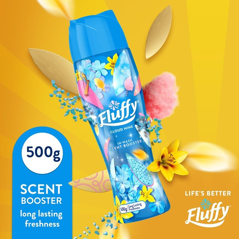 Fluffy Laundry In-Wash Scent Booster Beads, 500g, Cloud Nine, Long