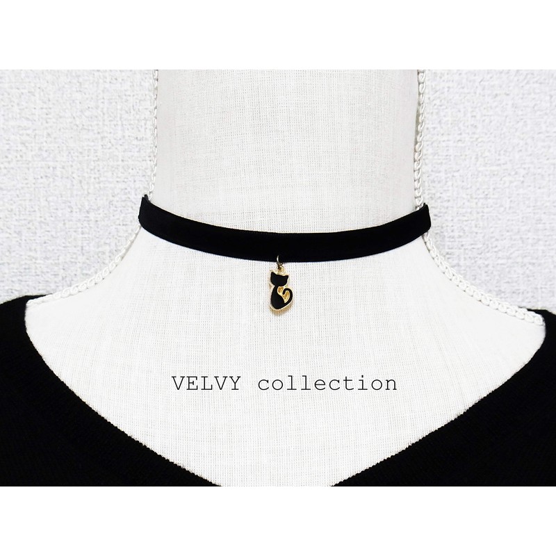 Velvy c230 Original Cat Cat Simple Black Choker Women's Necklace,