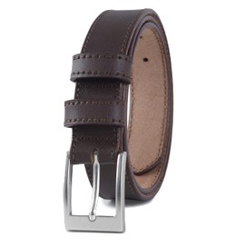 PBF 's Belts for Men | Cinturón de vestir de cuero casual de 1.25 pulgadas de ancho | XS a grande y alto, Marrón, 30" - 32"