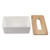 Alvinlite Tissue Box with Removable Bamboo Wood Cover Plastic Napkin
