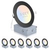 6 Pack Recessed Lighting 4 Inch with Junction Box, 5CCT