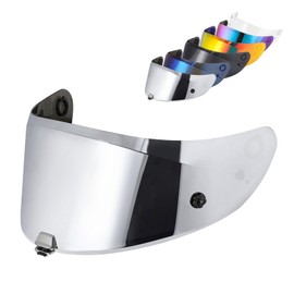 MXJ Gear Helmet Visor, Motorcycle Helmet Visor, Motorcycle Wind Protection Helmet Lens Visor Full Face for HJ-26/RPHA 70/RPHA 11 (Silver)