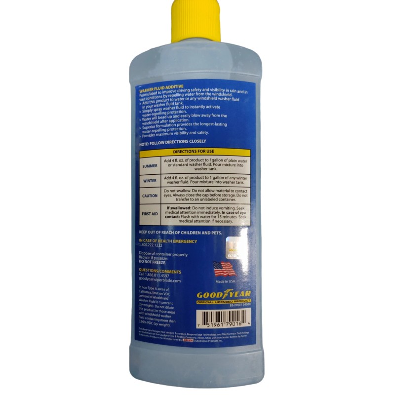 Goodyear Washer Fluid additive With Repel Max Technology Water repelling
