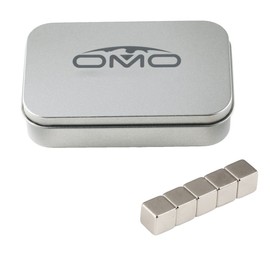 OMO Magnetics World's Strongest Magnets, Strong N50 Neodymium Magnets, Neodymium Magnets, Square, 0.4 x 0.4 x 0.4 inches (10 x 10 x 10 mm), Nickel Plating, Includes Exclusive Case (5 Pieces)