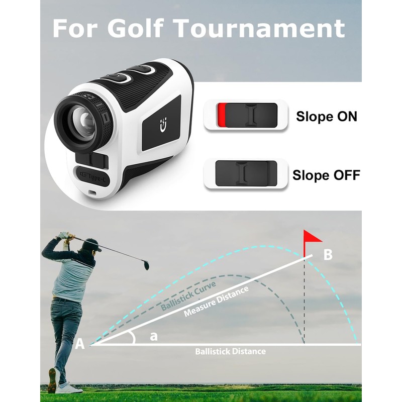JIEHOME Golf Range Finder X1 660 Yards Rangefinder with Slope