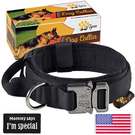 Tactical Dog Collar – Black Dog Collar with Handle – Military Dog Collar – Dog Training Collar for German Shepherd (M, Black)