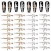 CRASPIRE Gun Nail Charms 32Pcs 4 Style 3D Weapon Nail