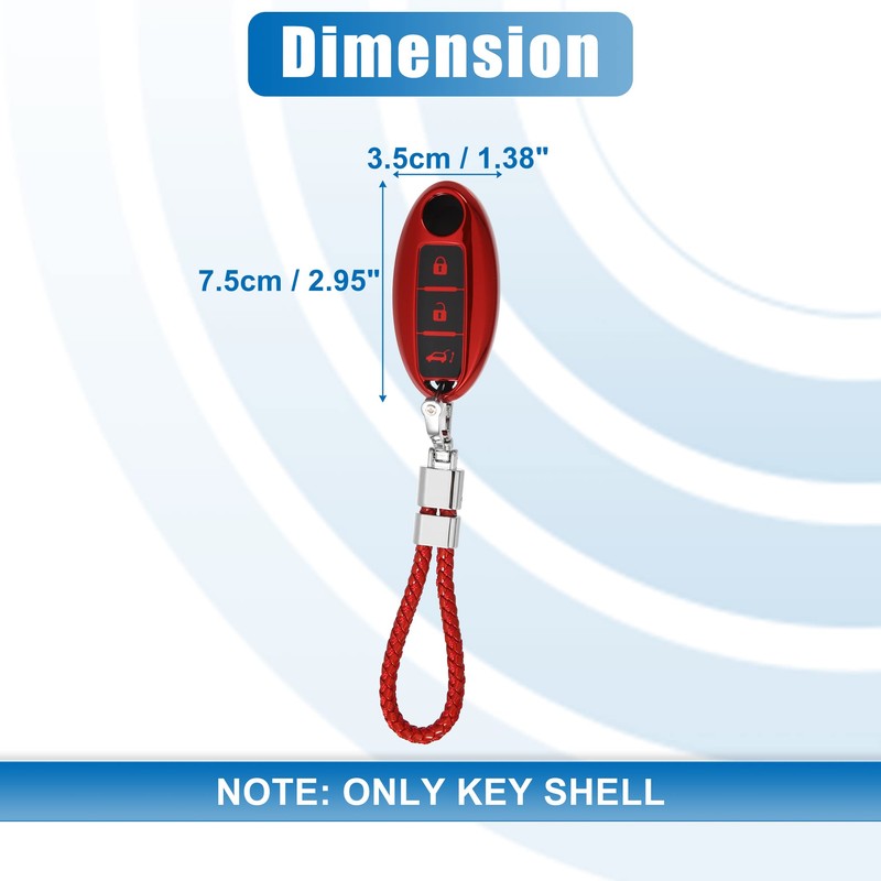 QUARKZMAN Remote Control Key Cover TPU 3 Button for Nissan