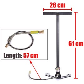 Bowose 3 Stage Stirrup Charger PCP Hand Pump Gas Filter Gauge Air Gun Rifle Airrifle