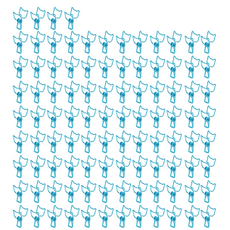 100Pcs Cat Binder Clamps Cute Kitten Shape Strong Clamping Durable