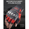 FANOLO Men Half Finger Motorcycle Gloves Touchscreen with Hard Knuckle