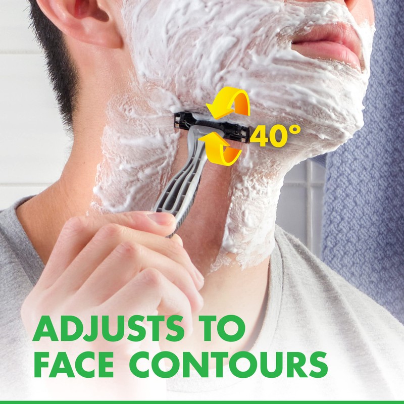Gillette Mach3 Sensitive Razors for Men, Men’s Disposable Razors, Pivoting