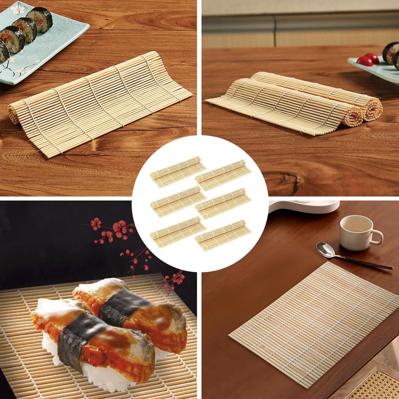 GETFACAI 6 Pcs Sushi Rolling Mat, Sushi Making Kit, Sushi