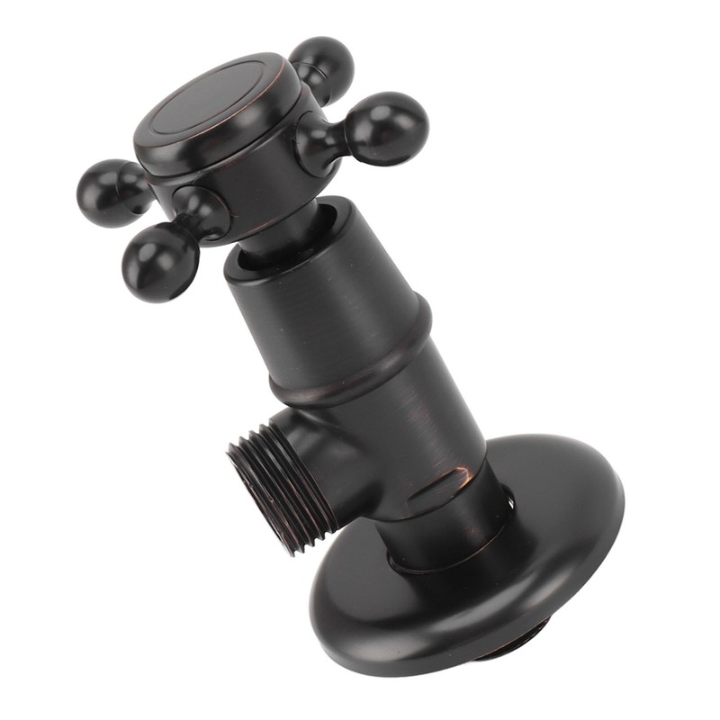 Solid Brass Angle Stop Valve Retro Thickened Cold Hot Triangle
