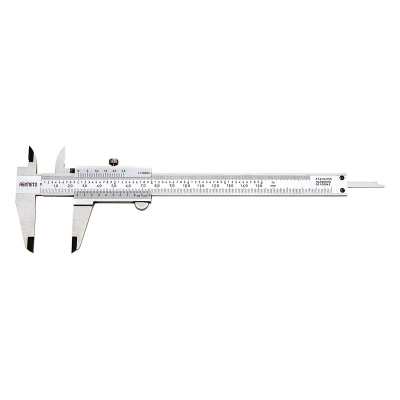 ASIMETO Messschieber mit Feststellschraube 0,05 mm Größe 150 mm