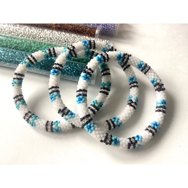 karmafairtrade One Pc Nepal Roll Over Bracelet. Seed Beads as