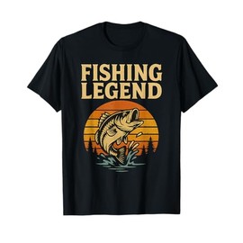 Fishing Legend Retro Sunset Bass Men’s Gift for Anglers T-Shirt