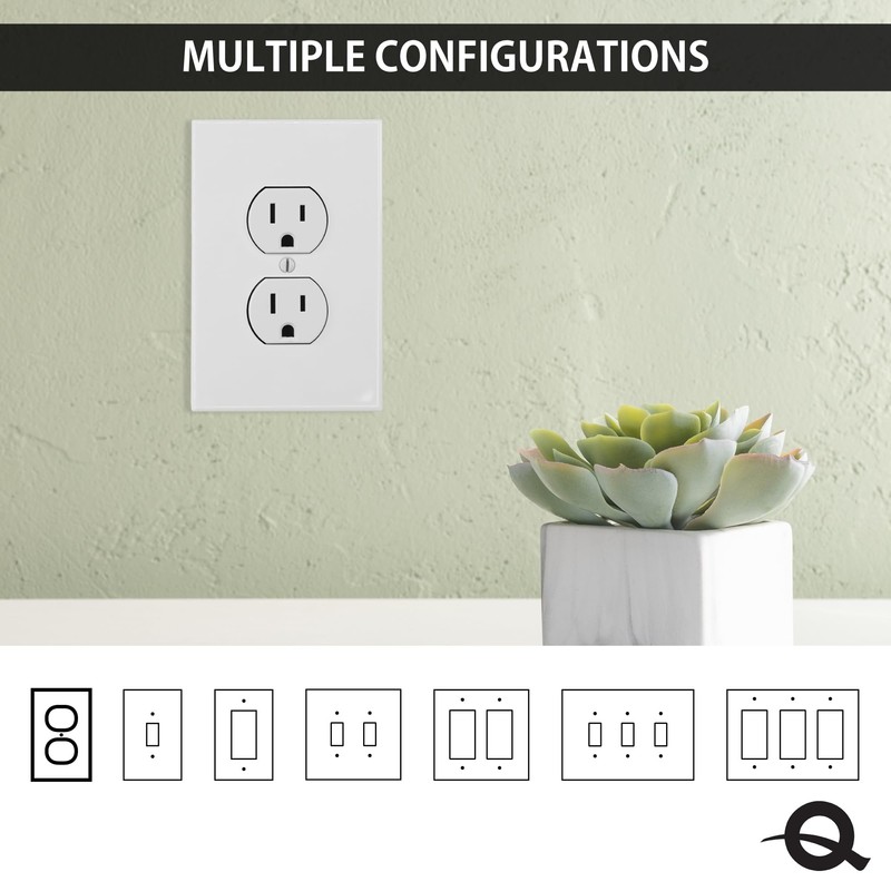 Questech Outlet Covers, Single Duplex Wall Plates 1-Gang Switch Plates