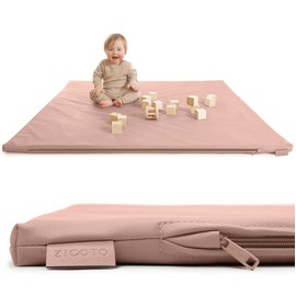 Stylish Vegan Leather Baby Play Mat - Soft, Easy to Clean Floor Mat Creates A Safe Play Area for Your Baby - The Perfect Modern Foam Playmat Fits Nicely with Your Kids Playroom Or Home Decor