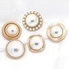 5 piezas de botones de oro con perlas de metal