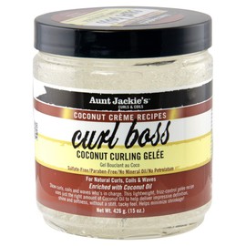 Aunt Jackie's Aunt Jackie's Coconut Crème Recipes Curl Boss, Curling Gel, Curls without Weighing Hair Down, 15 Ounce Jar
