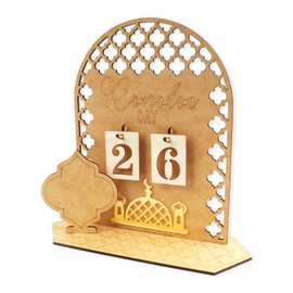hhdatc Ramadan Advent Calendar Wooden Ornament,30 Day Countdown Til Eid Gift for Kids Decorations