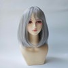 Silver Gray Wig with Bangs Ombre Grey Short Bob Natural