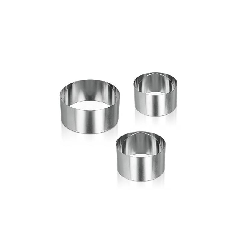 Metaltex 204536010 Baking Rings 3 Pieces Various Sizes Stainless Steel
