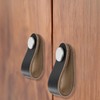 ZEACCT 6 Pcs Leather Drawer Pull, Drawer Pulls Handmade Leather,