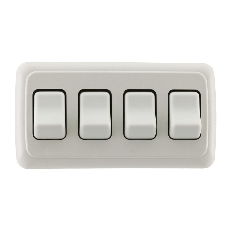 RecPro RV Switch SPST On/Off 4 Gang Bezel | 12V