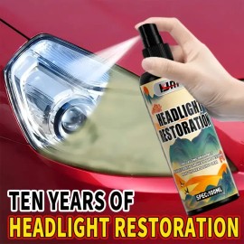 Car Headlight Lens Restoration Kit – Deoxidizer Solution for Cloudy Yellow Lenses, Quick Clear Headlight Repair, No Polishing Required, Easy Use