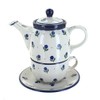 Blue Rose Polish Pottery Blueberry Tea for One