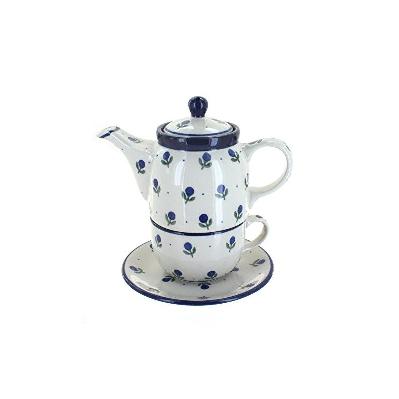 Blue Rose Polish Pottery Blueberry Tea for One