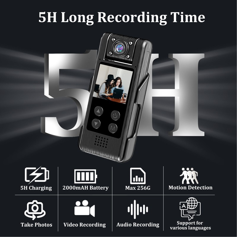 Body Worn Video Recorder 4K Ultra HD 140 Degree Wide