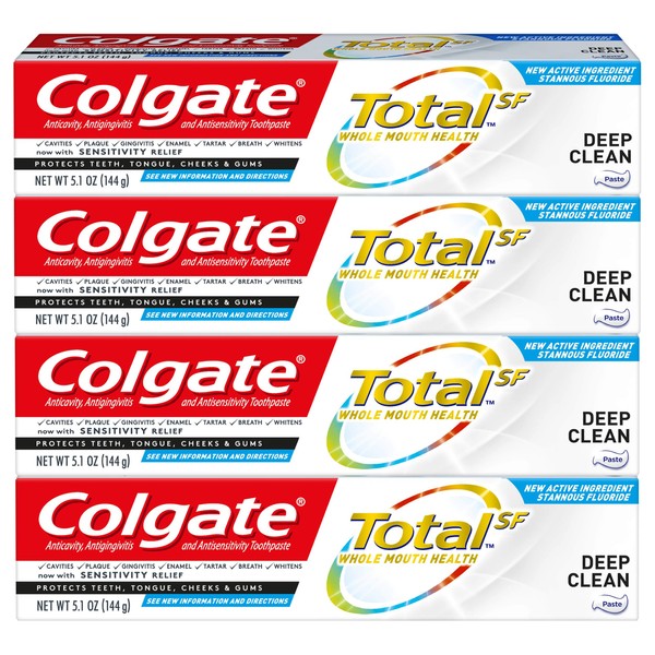 Colgate Total Toothpaste, Deep Clean - 5.1 Ounce (Pack of 4)