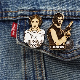 Han and Leia I Love You, I Know Handmade Brooch Set