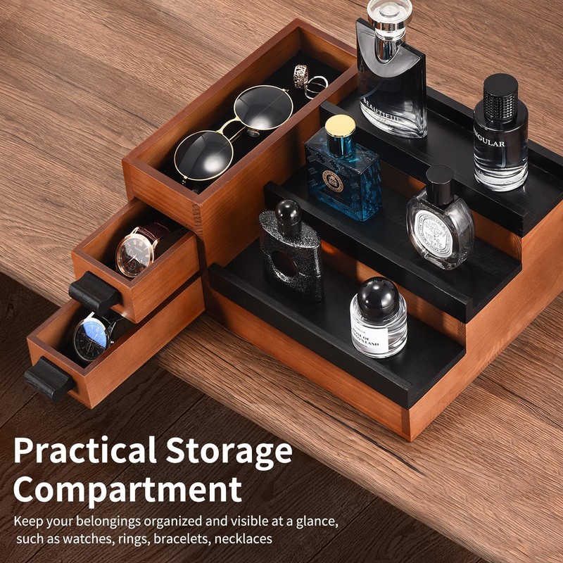 GLOKUUCA Perfume Stand Organizer for Men, 3 Tier Perfume Display