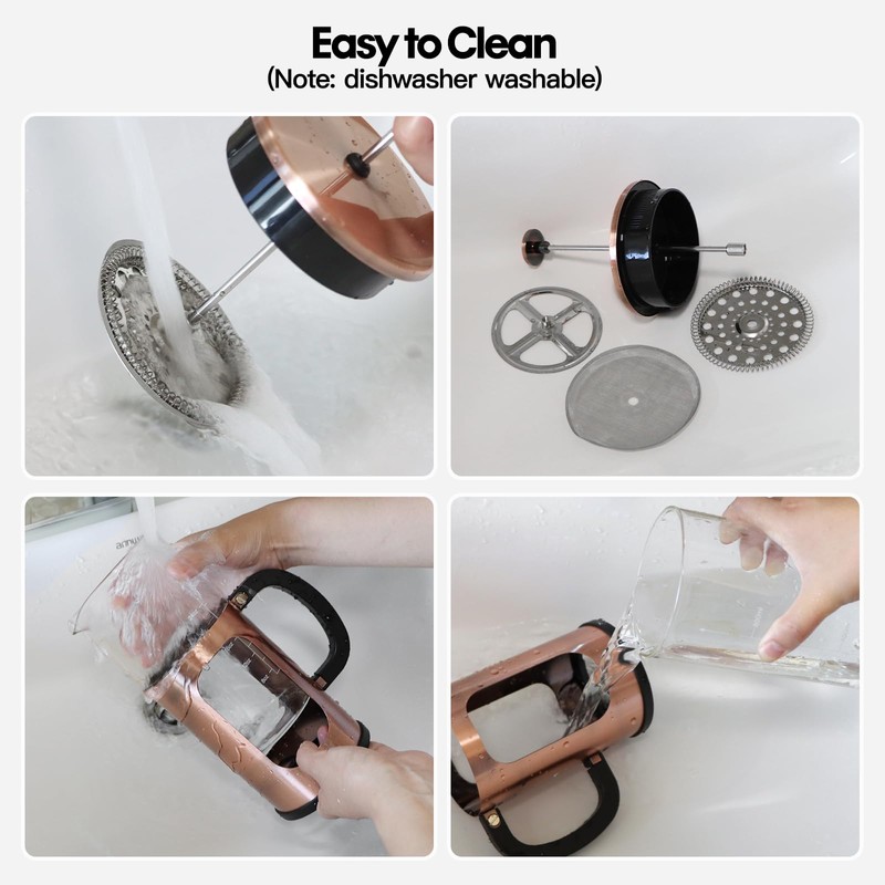 Panana 34 Ounce 1 Liter French Press Coffee Maker, Heat