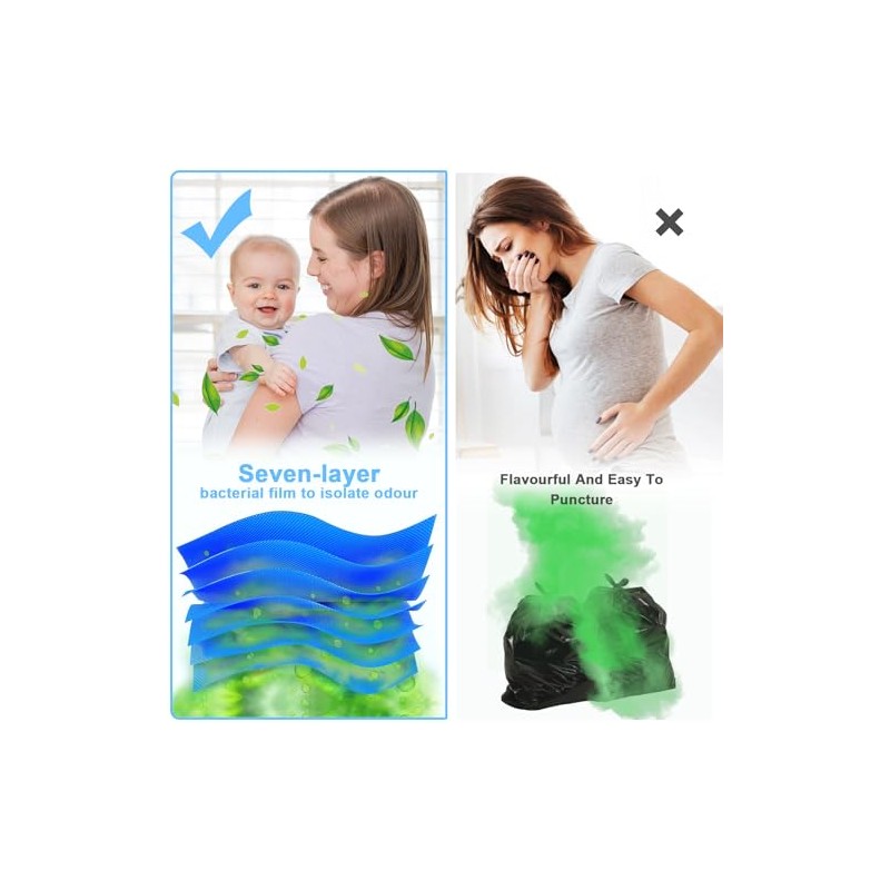 Pack of 10 Nappy Eater Refill Bags Compatible with Foppapedretti
