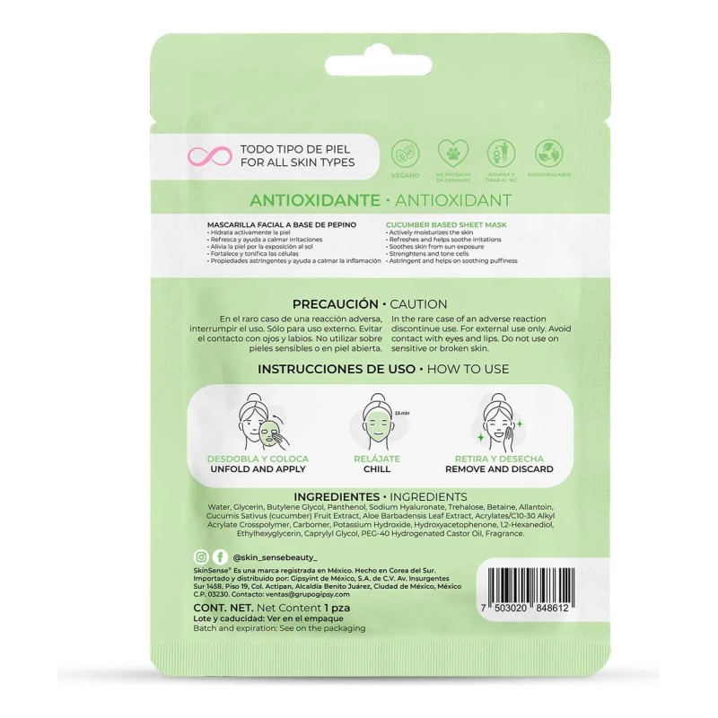 Mascarilla Piel Sense Facial Coreana