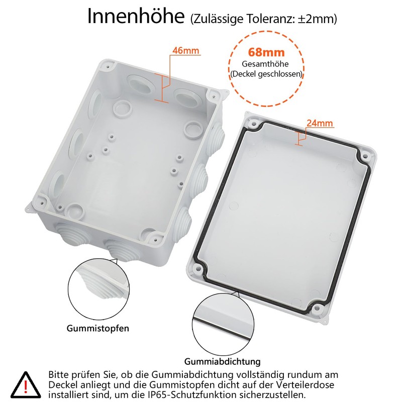 LeMotech ABS Plastic Dustproof Waterproof IP65 Junction Box Universal Electrical