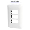 Volteck PPTR-IB, PLACA DE ABS CON CHASIS, 3 MÓDULOS, BLANCO,
