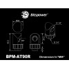 Bitspower Artemis Rotary 90-Degree Extender, Matte Black
