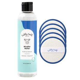 TUBBY TODD Micellar Water with Reusable Wipes - No-Rinse Baby Cleansing Water for Sensitive Skin - Gentle Face and Body Cleanser - Lavender + Rosemary